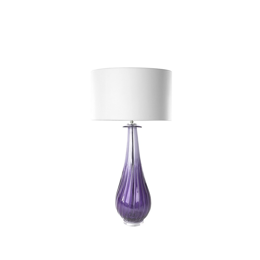 Fulvia Crystal Glass Lamp by William Yeoward in Amethyst Purple